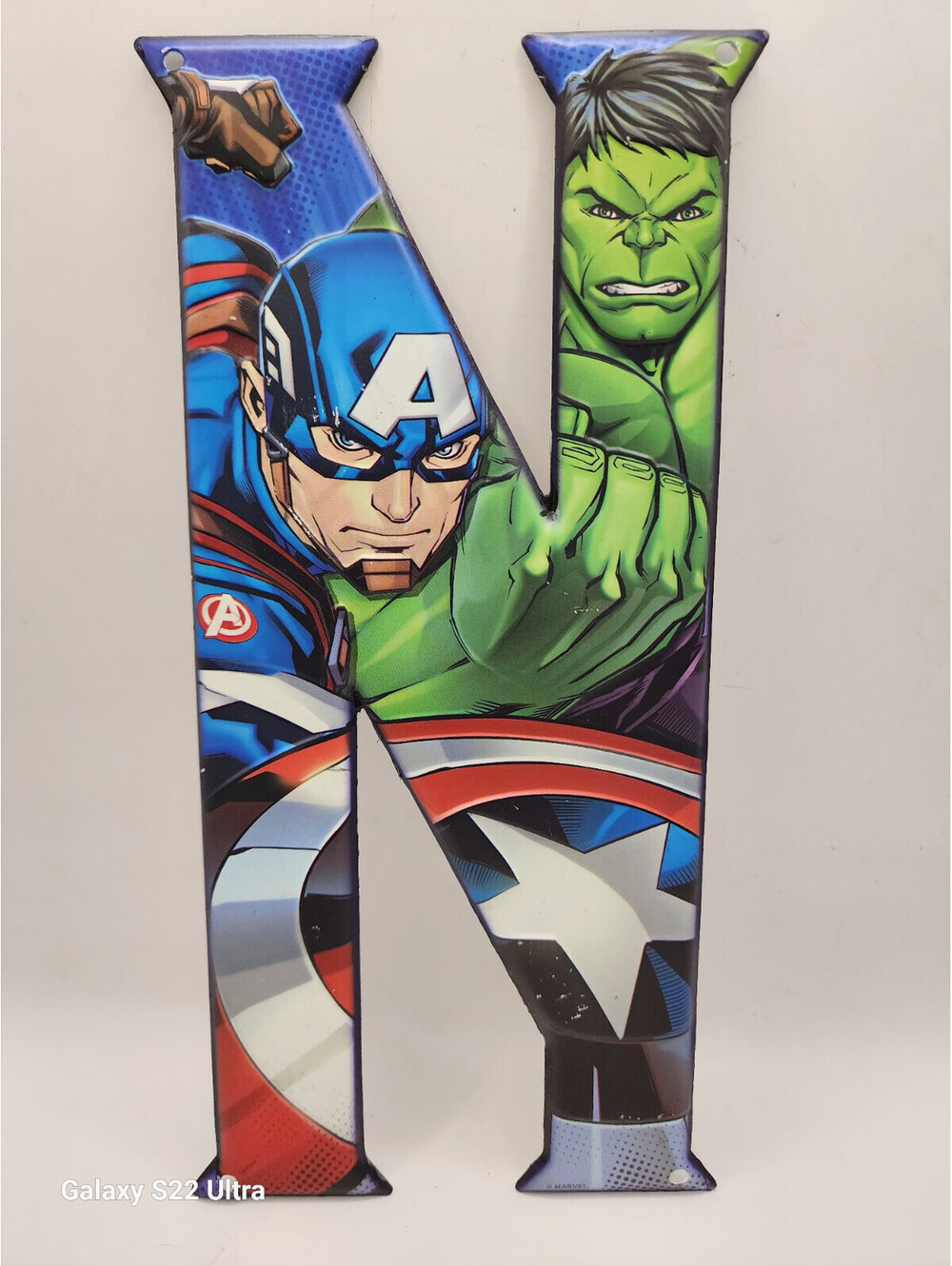 MARVEL AVANGERS LETTER “N” Captain America Open Road Tin Sign